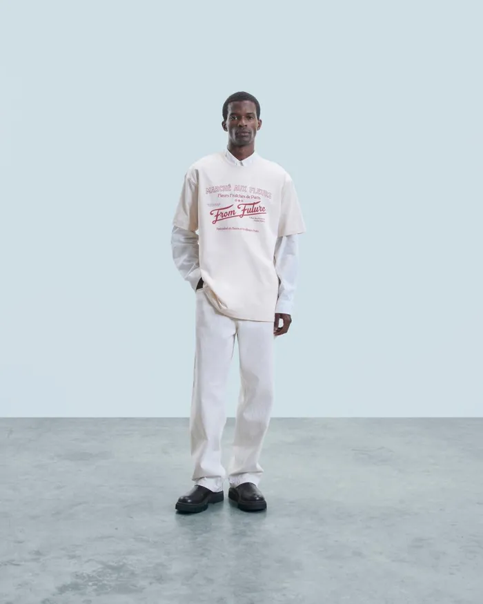 Men Shirts and TShirts From Future Crewneck TShirt March Aux Fleurs Sand
