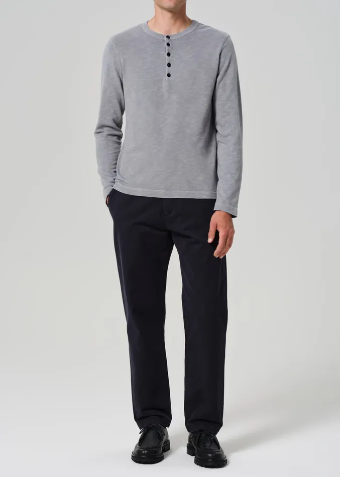 Men Shirts Citizens Of Humanity Classic Henley In Moonstone