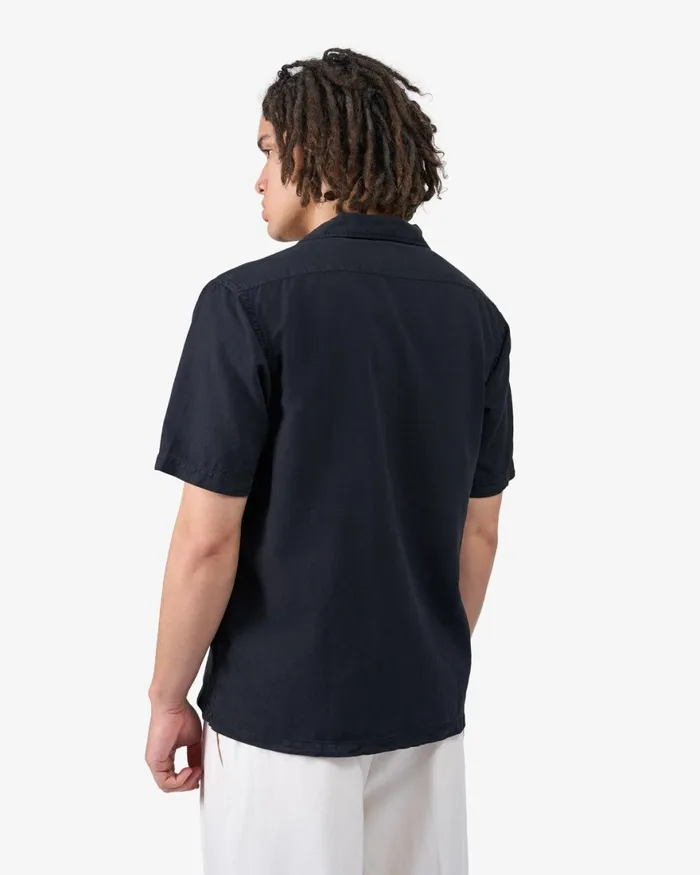 Men Shirts Colorful Standard Linen Short Sleeved Shirt Teal Blue