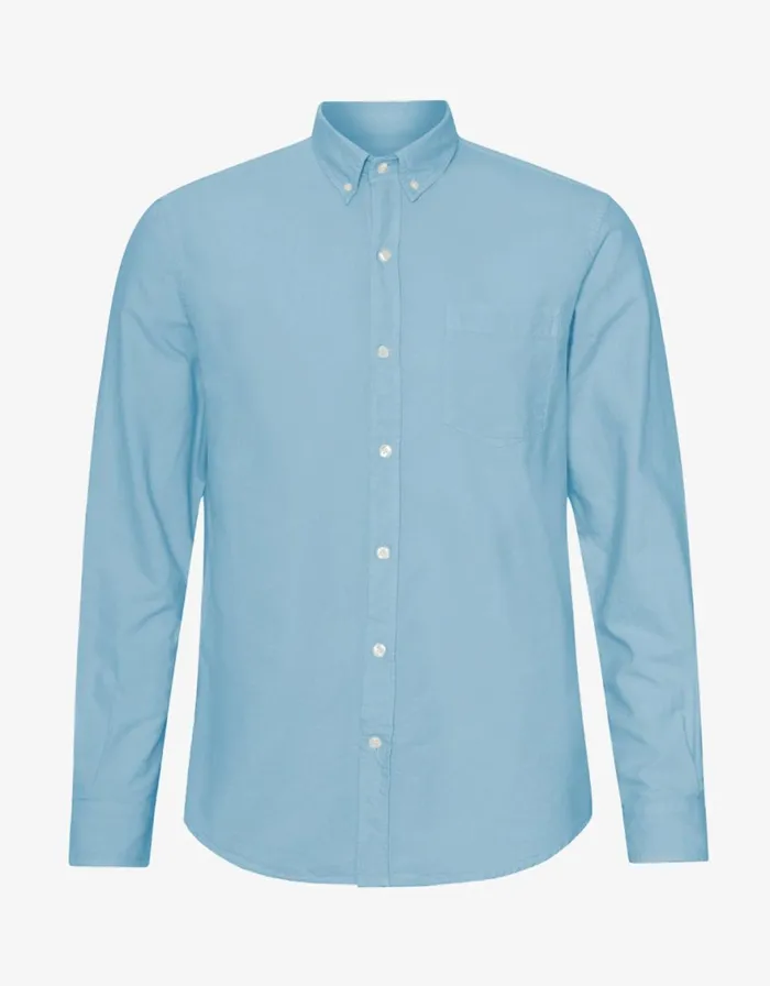 Men Shirts Colorful Standard Organic Button Down Shirt Seaside Blue