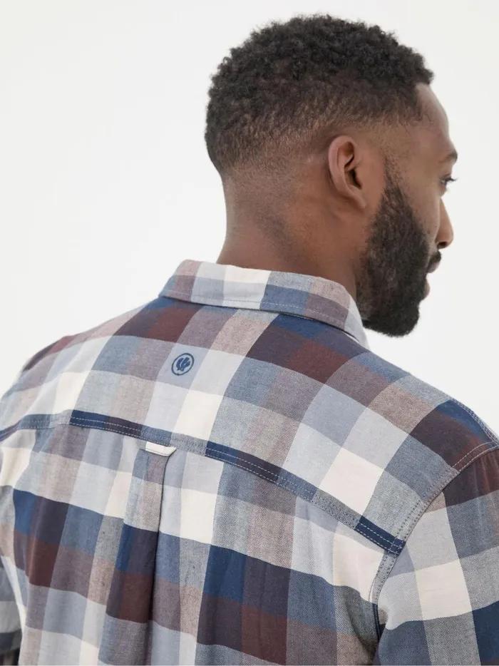 Men Shirts Fat Face Blue Long Sleeve Buffalo Check Shirt