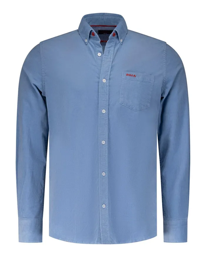 Men Shirts NZA New Zealand Auckland Blue Corduroy Shirt 8211 Brave Blue