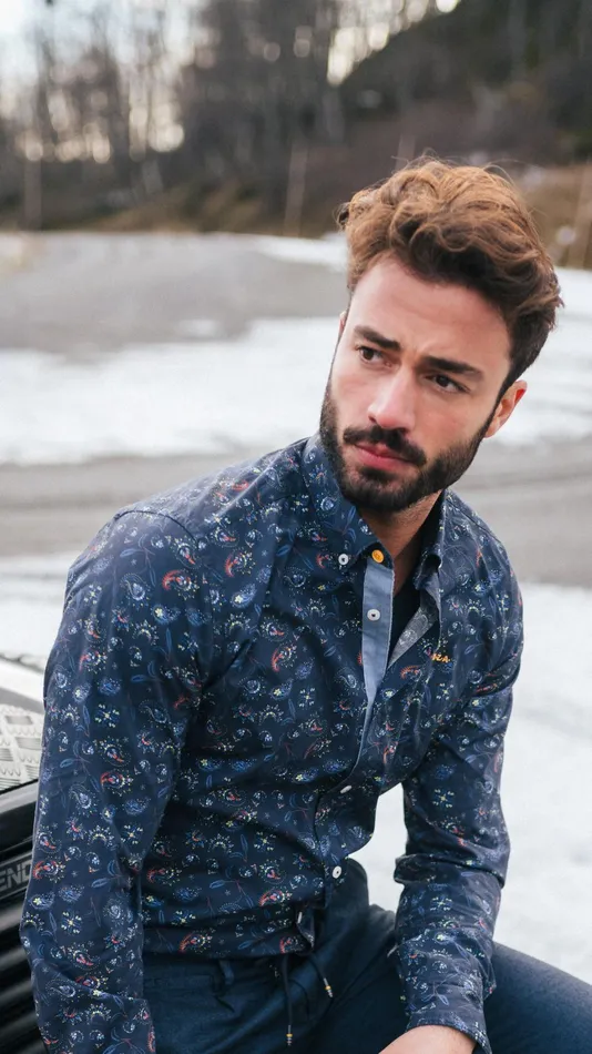 Men Shirts NZA New Zealand Auckland Dark Blue Shirt With Leaf Print 8211 Winter Navy Men Shirts NZA New Zealand Auckland Dark Blue Shirt With Leaf Print 8211 Winter Navy