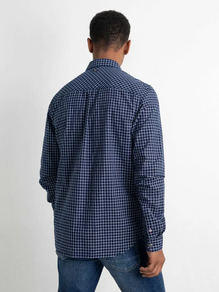 Men Shirts Petrol Industries Checked Shirt Dark Indigo