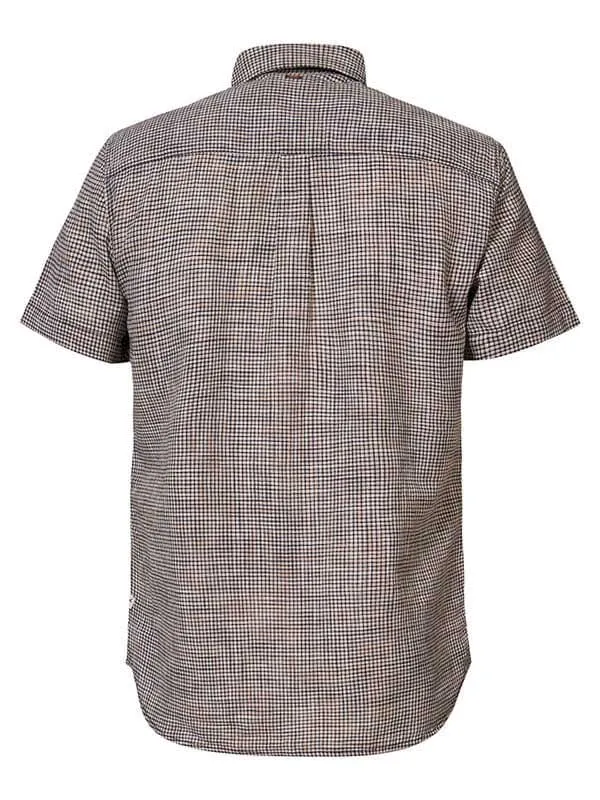 Men Shirts Petrol Industries Checked ShortSleeved Shirt Midnight Navy