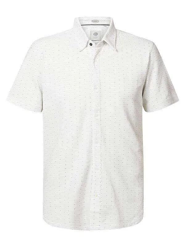 Men Shirts Petrol Industries MiniPrint ShortSleeved Shirt Bright White