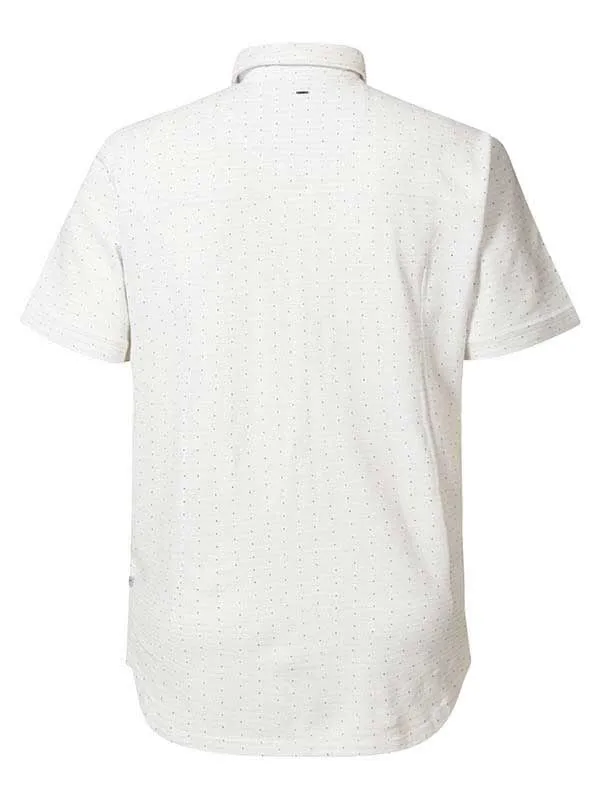 Men Shirts Petrol Industries MiniPrint ShortSleeved Shirt Bright White