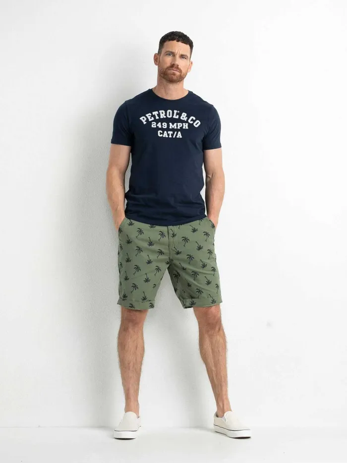 Men Shorts Petrol Industries Palm Tree Shorts Dusty Army