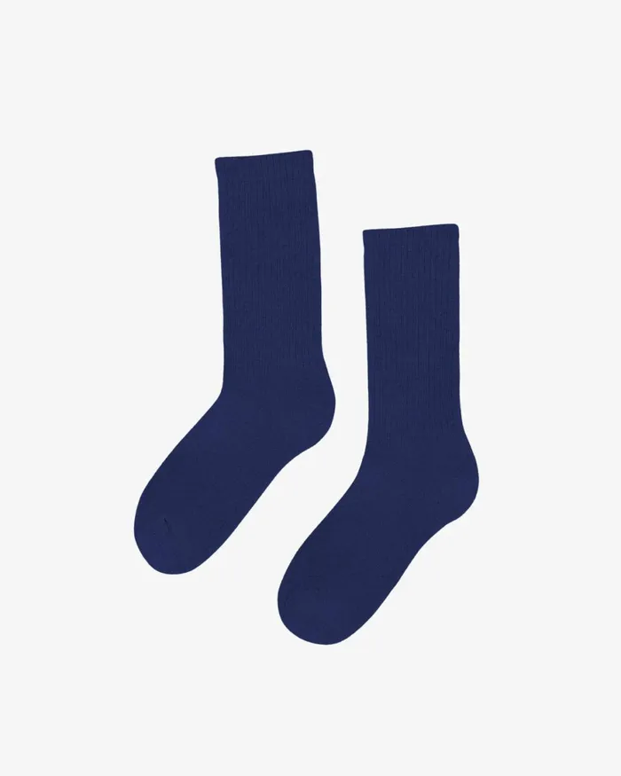 Men Socks and Colorful Standard Organic Active Sock Marine Blue