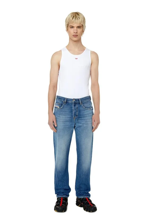 Men Straight Jeans 2020 DViker E9c03 Medium Blue Diesel Straight