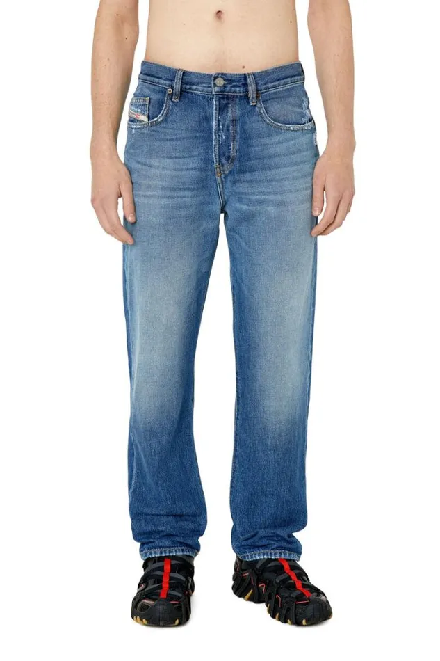 Men Straight Jeans 2020 DViker E9c03 Medium Blue Diesel Straight Men Straight Jeans 2020 DViker E9c03 Medium Blue Diesel Straight