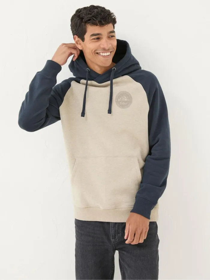 Men Sweatshirts and Hoodies Fat Face Brooke Navy Blue Graphic Hoodie