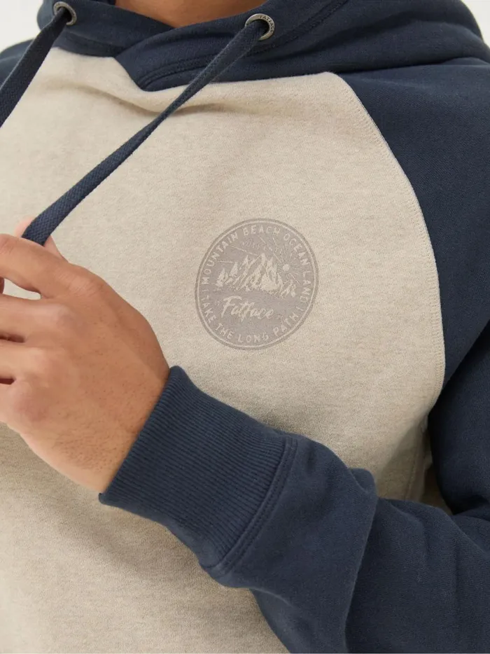 Men Sweatshirts and Hoodies Fat Face Brooke Navy Blue Graphic Hoodie