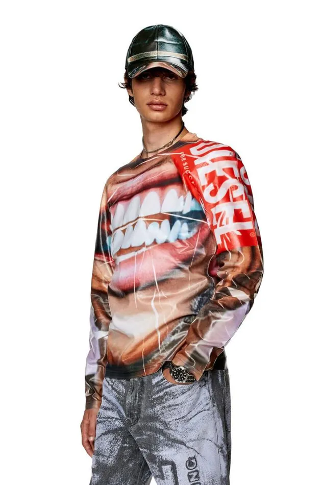 Men TNibeLs Beigewhite Diesel Tshirts