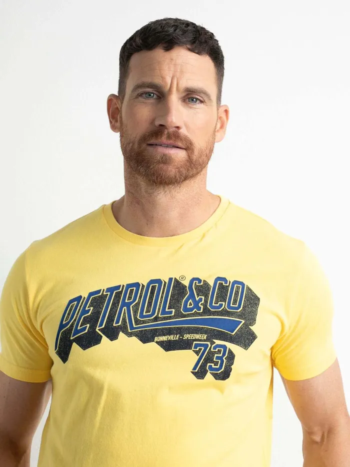 Men TShirts Petrol Industries Artwork TShirt Fresh Lemon