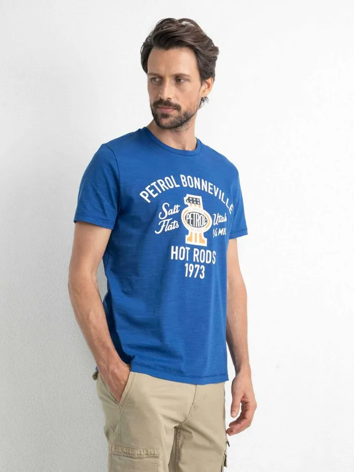 Men TShirts Petrol Industries Artwork TShirt Imperial Blue