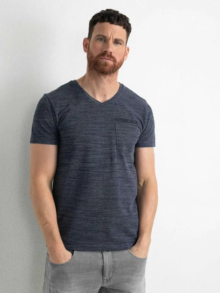 Men TShirts Petrol Industries Melee Pocket VNeck Midnight Navy