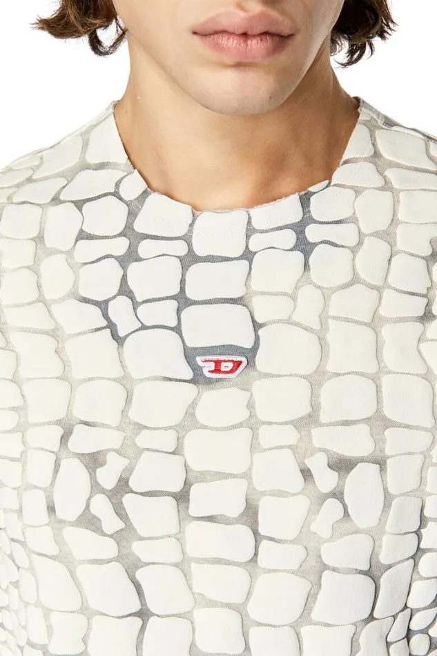 Men TWally Greywhite Diesel Tshirts Men TWally Greywhite Diesel Tshirts