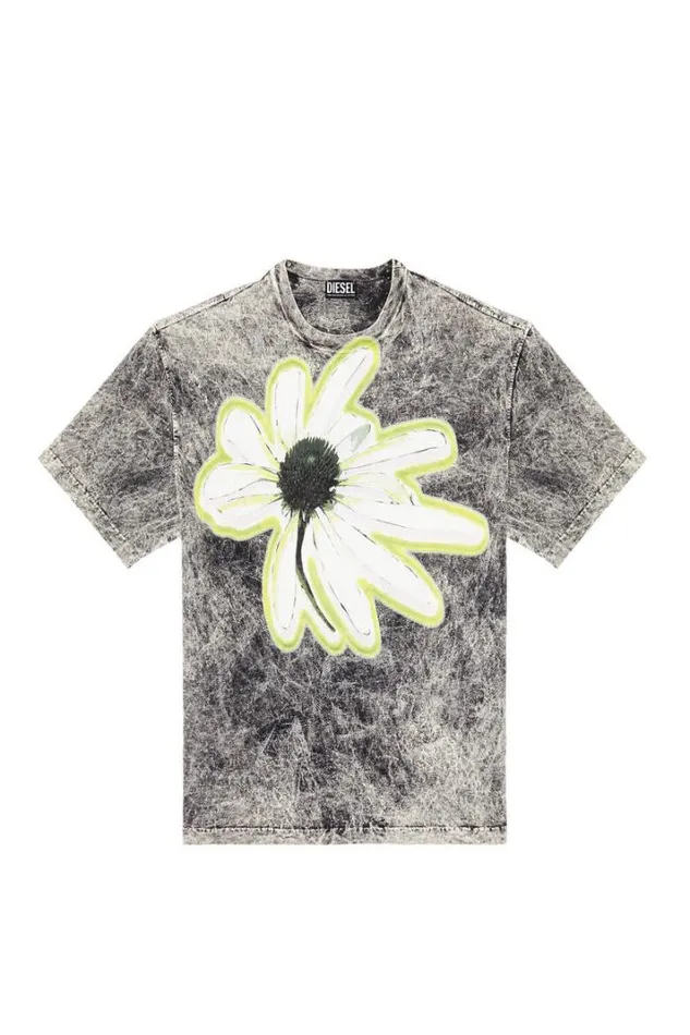 Men TWashH3 Black Diesel Tshirts