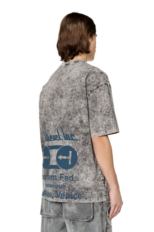 Men TWashH3 Black Diesel Tshirts