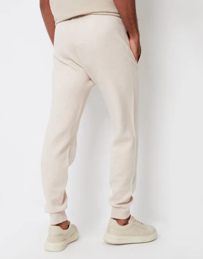 Men Threadbare Luxe Ecru Knitted Joggers Threadbare Joggers Men Threadbare Luxe Ecru Knitted Joggers Threadbare Joggers
