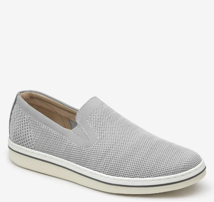 Men Trenton Knit SlipOn Light Gray Knit JohnstonandMurphy SlipOns and Loafers Men Trenton Knit SlipOn Light Gray Knit JohnstonandMurphy SlipOns and Loafers