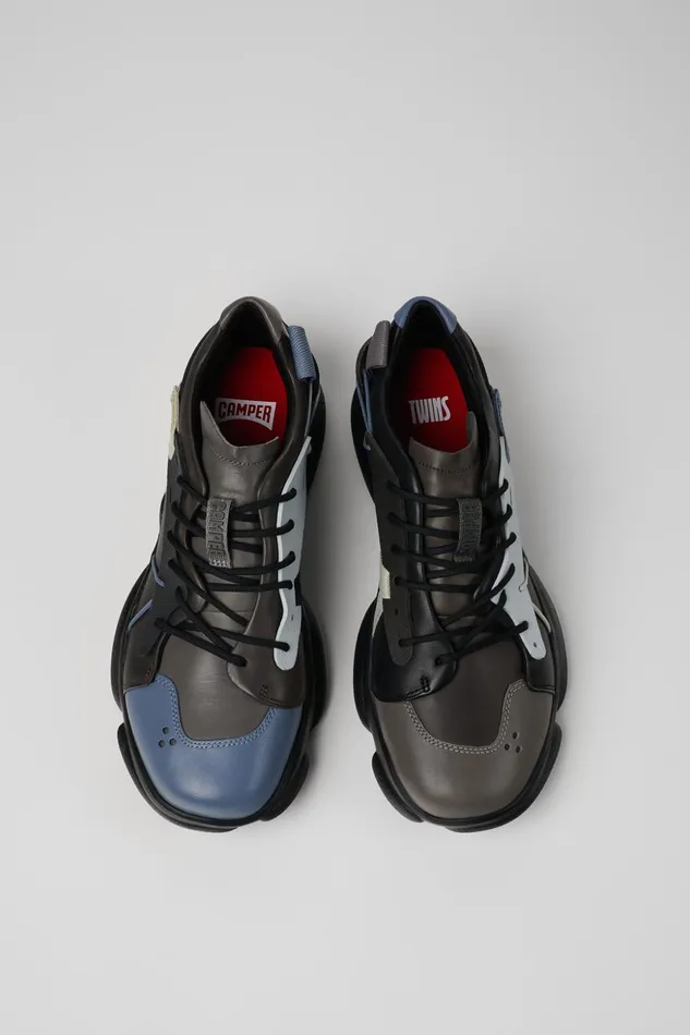 Men Twins Multicolored Leather And Textile Sneakers Camper Sneakers