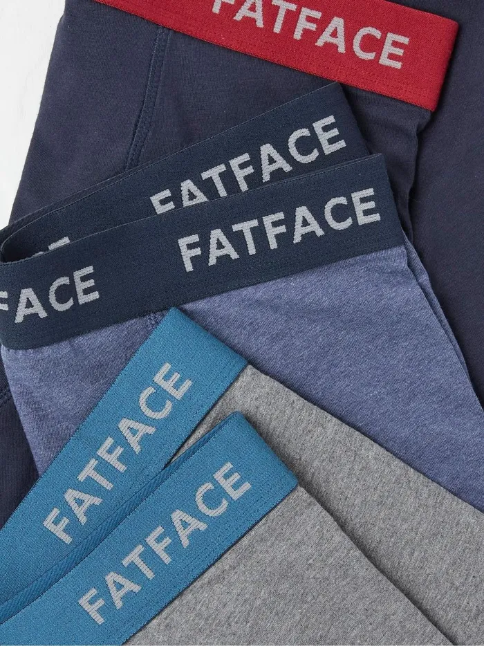 Men Underwear Fat Face BlueGrey Cotton Boxers 3 Pack