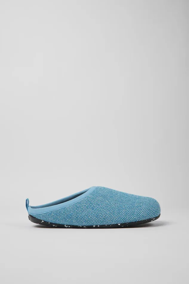 Men Wabi Blue Wool And Viscose Slippers Camper Non Leather Shoes Men Wabi Blue Wool And Viscose Slippers Camper Non Leather Shoes