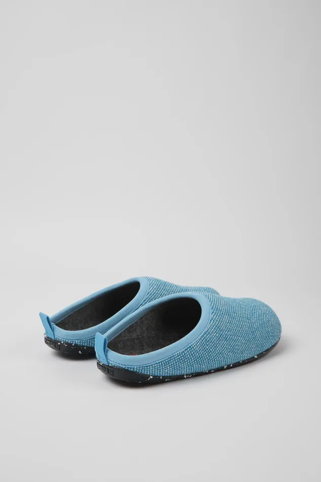 Men Wabi Blue Wool And Viscose Slippers Camper Non Leather Shoes Men Wabi Blue Wool And Viscose Slippers Camper Non Leather Shoes