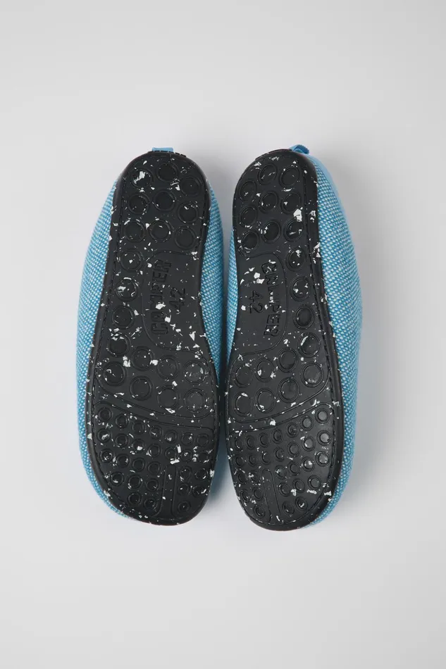 Men Wabi Blue Wool And Viscose Slippers Camper Non Leather Shoes Men Wabi Blue Wool And Viscose Slippers Camper Non Leather Shoes