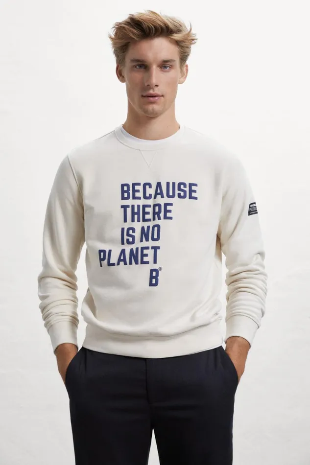 Men White Aix Sweatshirt Ecoalf Sweatshirts