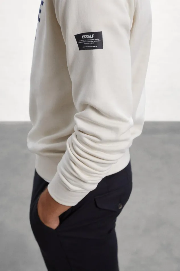 Men White Aix Sweatshirt Ecoalf Sweatshirts