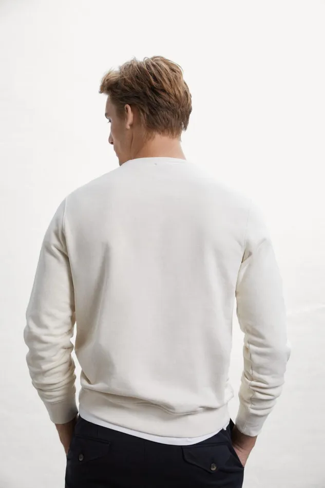 Men White Aix Sweatshirt Ecoalf Sweatshirts