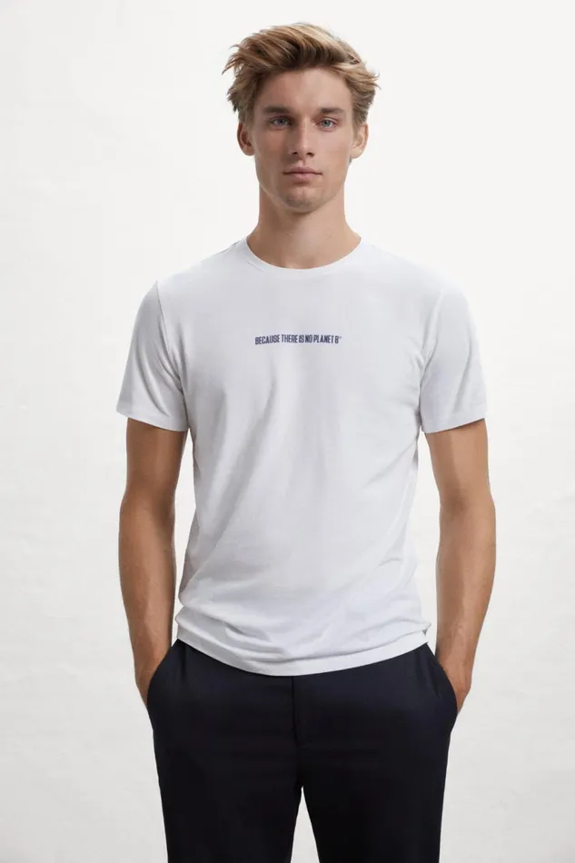Men White Bicar TShirt Ecoalf TShirts