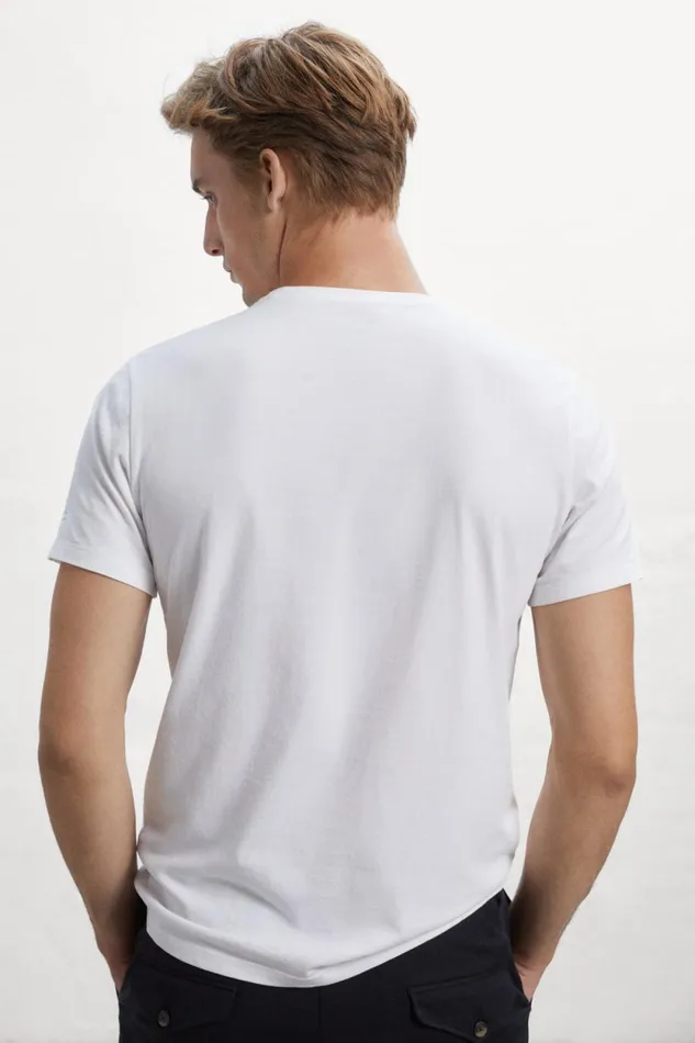 Men White Bicar TShirt Ecoalf TShirts