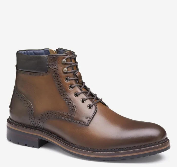 Men Xc Flex Connelly Plain Toe Boot Tan Full Grain JohnstonandMurphy Boots