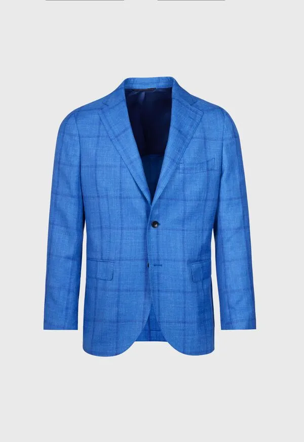 Mens Blazers and Jackets Paulstuart Windowpane Jacket Light Blue