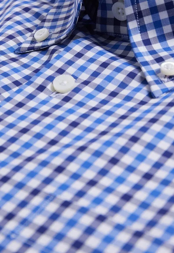 Mens Paulstuart Cotton Check Sport Shirt Blue Sport Shirts Mens Paulstuart Cotton Check Sport Shirt Blue Sport Shirts
