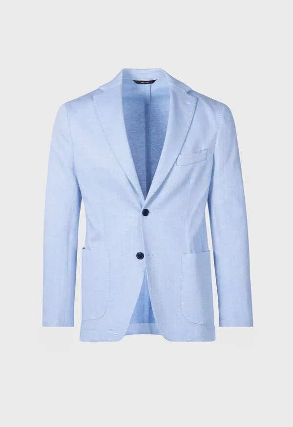 Mens Paulstuart Herringbone Cotton Jersey Jacket Light Blue Blazers and Jackets Mens Paulstuart Herringbone Cotton Jersey Jacket Light Blue Blazers and Jackets