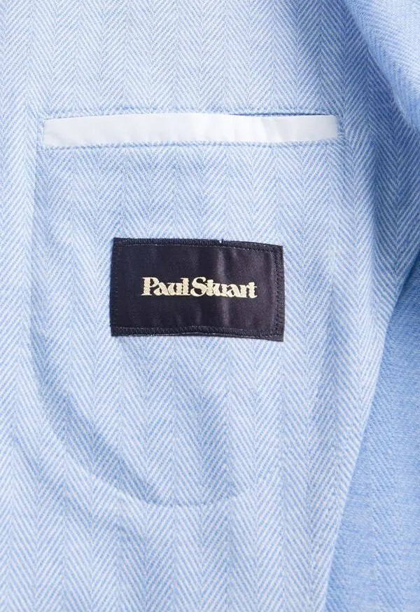 Mens Paulstuart Herringbone Cotton Jersey Jacket Light Blue Blazers and Jackets Mens Paulstuart Herringbone Cotton Jersey Jacket Light Blue Blazers and Jackets