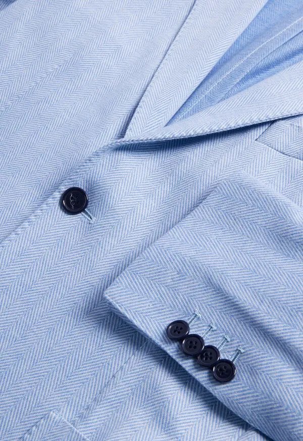 Mens Paulstuart Herringbone Cotton Jersey Jacket Light Blue Blazers and Jackets Mens Paulstuart Herringbone Cotton Jersey Jacket Light Blue Blazers and Jackets
