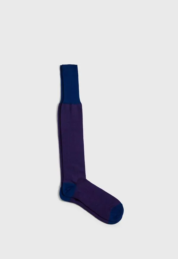 Mens Socks Paulstuart Cotton Herringbone Sock BlueRed