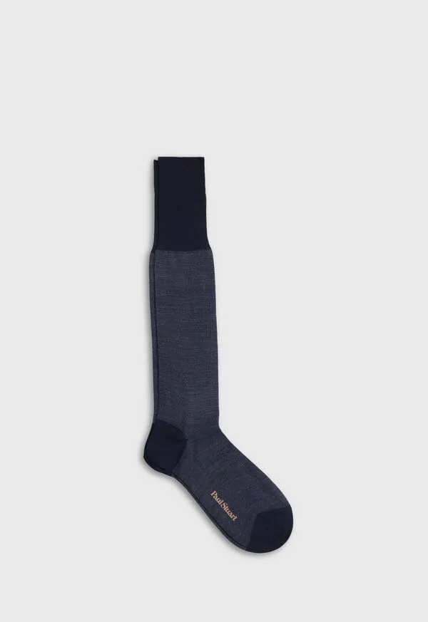 Mens Wool Micro Oxford Sock Black Socks Paulstuart