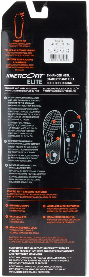 Merrell Shoe Care Men Kinetic Fit Elite Footbed Wide Width Mesh