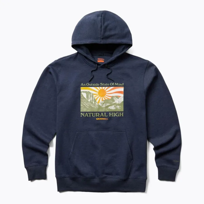 Merrell Tops Men Sun Burst Fleece Hoody Navy Heather