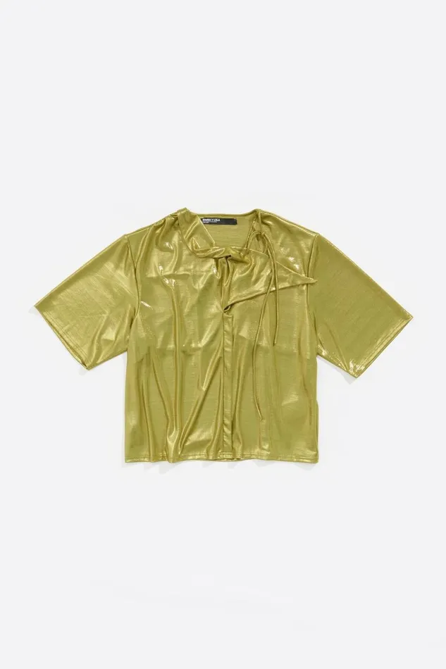 Metallic Olive Scarf Tshirt Olive Women Bimba Y Lola TShirts