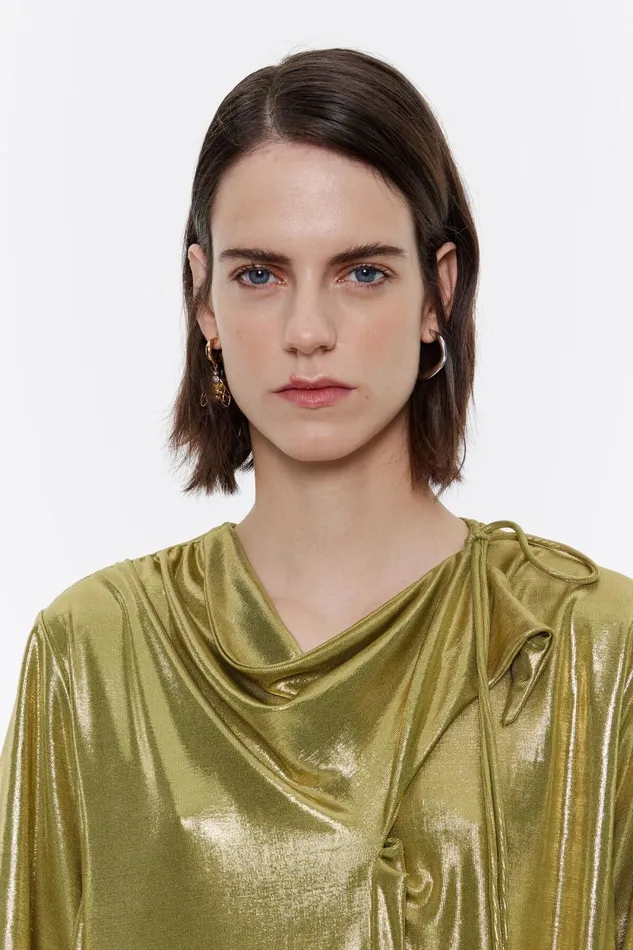 Metallic Olive Scarf Tshirt Olive Women Bimba Y Lola TShirts