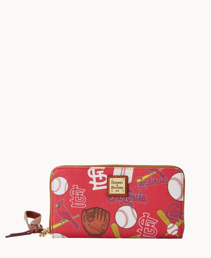 MLB Cardinals Large Zip Around Wristlet Cardinals ManWoman Dooney and Bourke Wallets