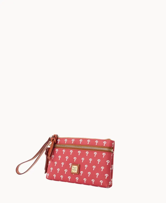 MLB Phillies Double Zip Wristlet Phillies ManWoman Dooney and Bourke Wallets MLB Phillies Double Zip Wristlet Phillies ManWoman Dooney and Bourke Wallets